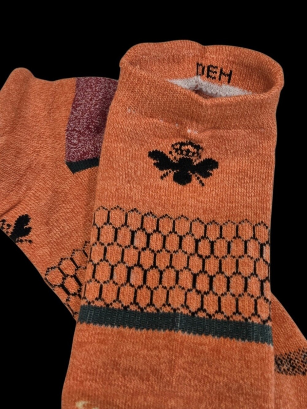 Bombas Medium Ankle Socks Coral Black Red 5 Pair BNWT Unisex Honeycomb Arch Supp - Picture 6 of 10
